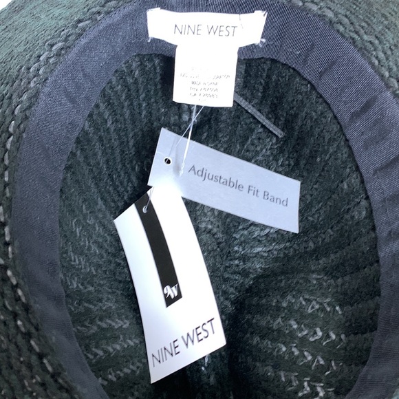 Nine West | Black Knitted Canvas Floppy Derby Hat | Influencer Status Beach Cap - Picture 9 of 13